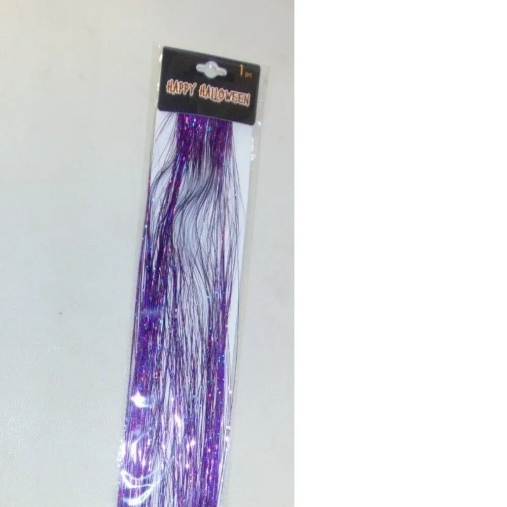 Hair Extensions Halloween Purple Glitter Set of 2 Synthetic Hair 19